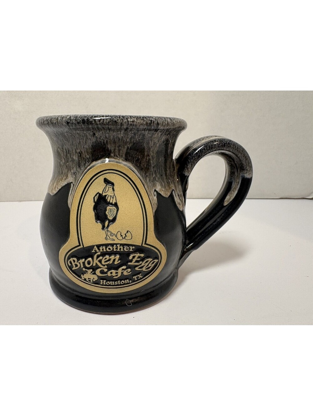 Another Broken Egg Cafe Deneen Pottery Mug Owensboro Ky Dark Blk/Gray